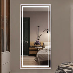 Salon Rectangle Large Frameless Vanity Wall LED Lighted Makeup Mirrors