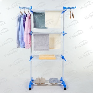 3 Tier Rolling Clothes Drying Rack Clothes Garment Rack Laundry Rack with Foldable Wings Shape Indoor
