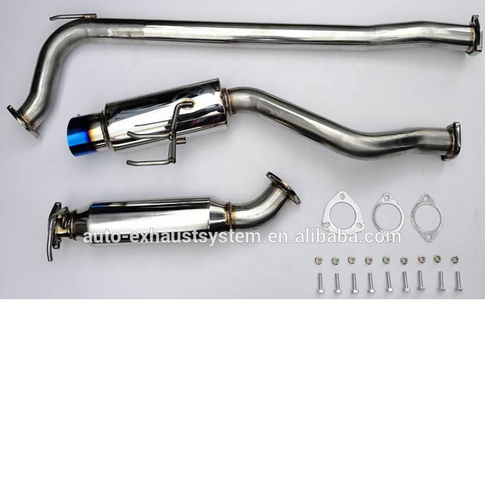 For 06-11 Civic Sedan 4Dr Catback Exhaust Muffler System Burnt Tip+Pipe Wrap