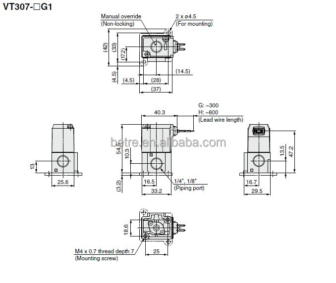 SMC type 3 Port Solenoid Valve VT307
