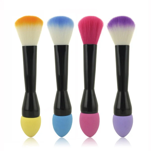 Newest polyurethane sponge for cosmetics, orange oval makeup sponge with blush foundation brush