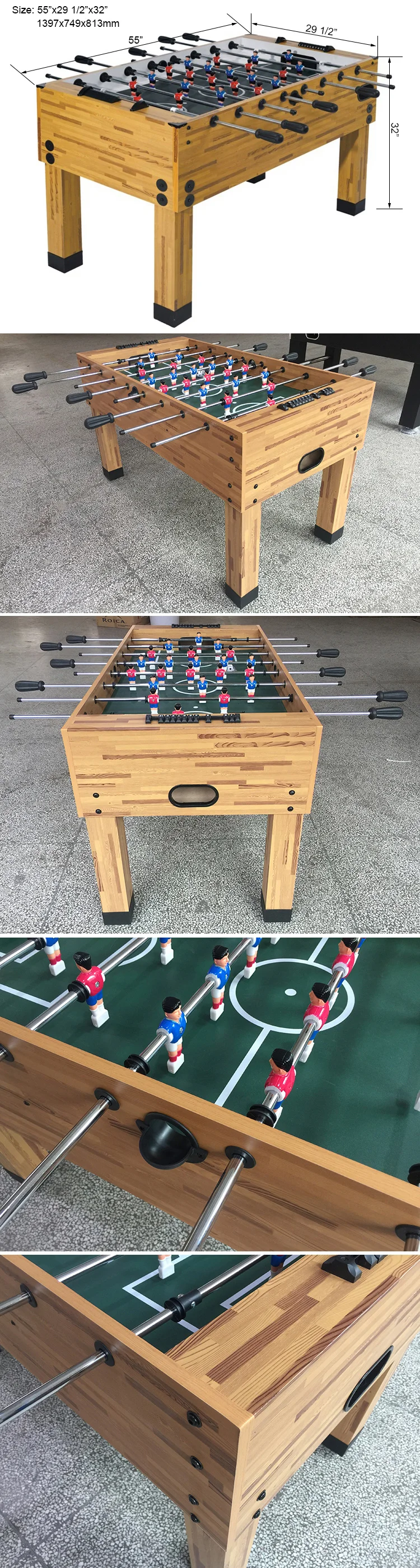 SZX 55" Amazon hot selling attractive baby foot foosball table butcher block for sale