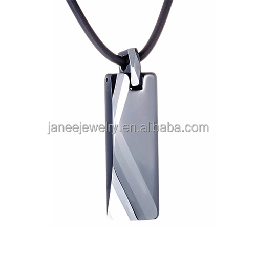 Блестящий устойчивый к царапинам многогранный вольфрамовый кулон Мужская Черная веревочная цепочка ожерелье ювелирные изделия