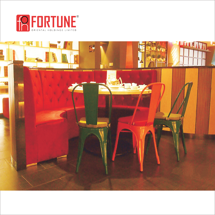 Modern Half Moon Restaurant Sectional Booth Dimension Customizable