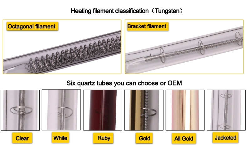 Factory Direct Supply  Infrared Heating Lamp U Shape for Thermoforming Machine