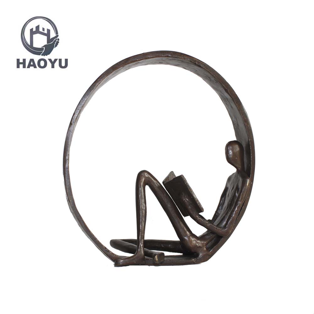 Новый дизайн, знаменитые абстрактные металлические искусства и ремесла, Чугунные скульптуры для чтения, домашний декор