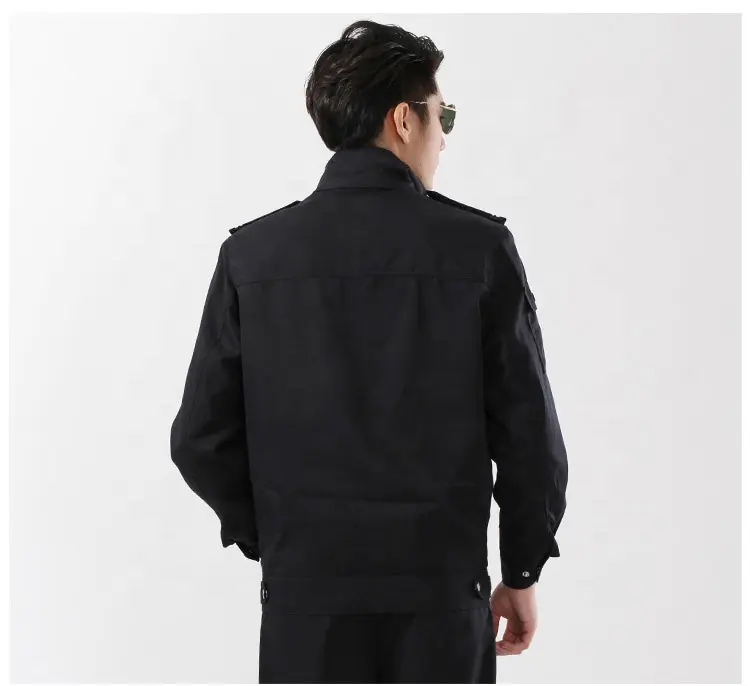 Factory customize Black Security jacket Guard Uniform Military Clothing airport Security shirt uniforms