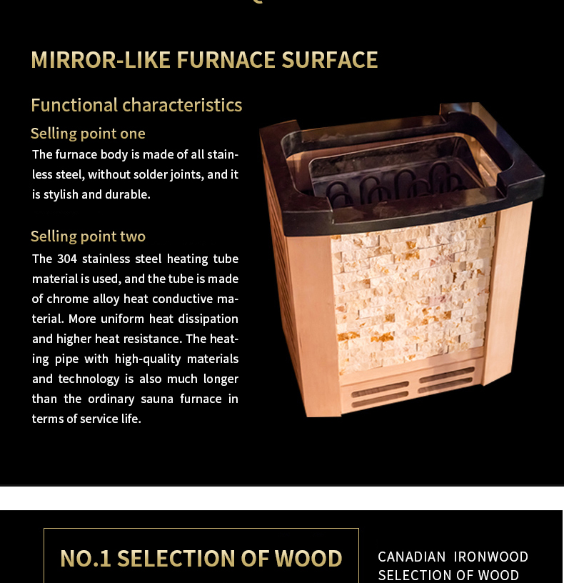 Luxury corner culture stone indoor steam sauna room