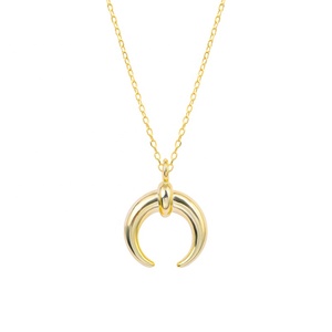China factory fashion women jewelry 925 silver Moon Pendant 18K gold plated necklace
