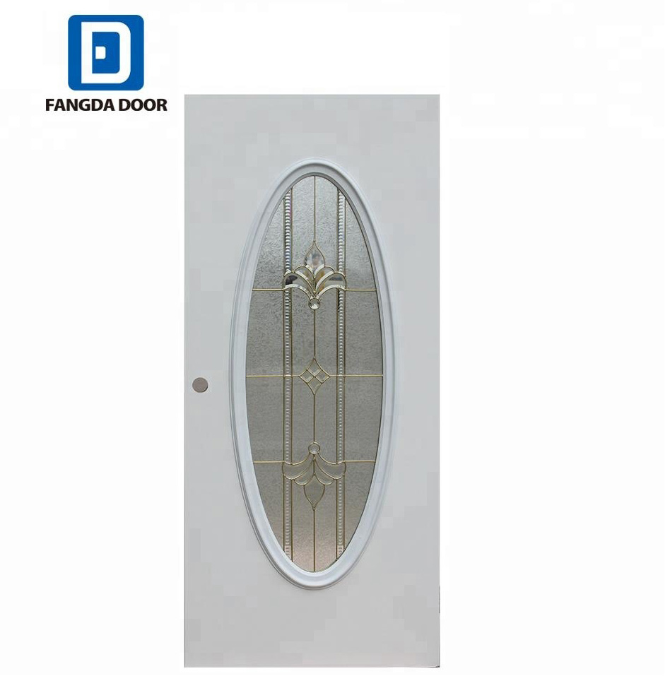 Fangda puerta oval de inserción de vidrio exterior completa de cristal oval puertas de entrada