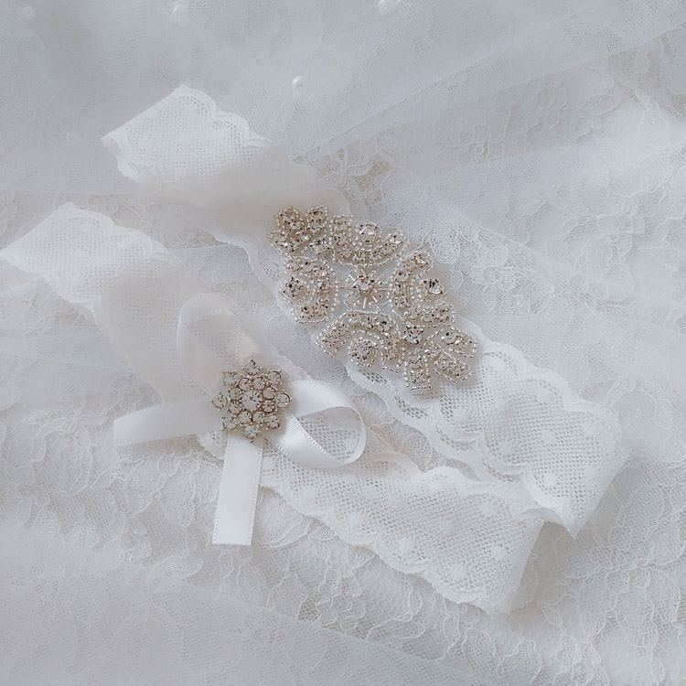 Giarrettiera Nuziale In Pizzo Con Fiocco - Reggicalze Elastico, Taglia Unica, Per Matrimoni E Feste - Foto 8