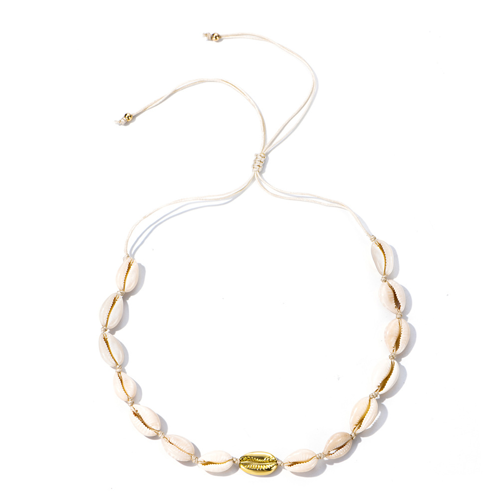 Moda Naturais Shell Colar de Jóias de Mulher Feito À Mão Atada Colar Concha de Praia Por Atacado