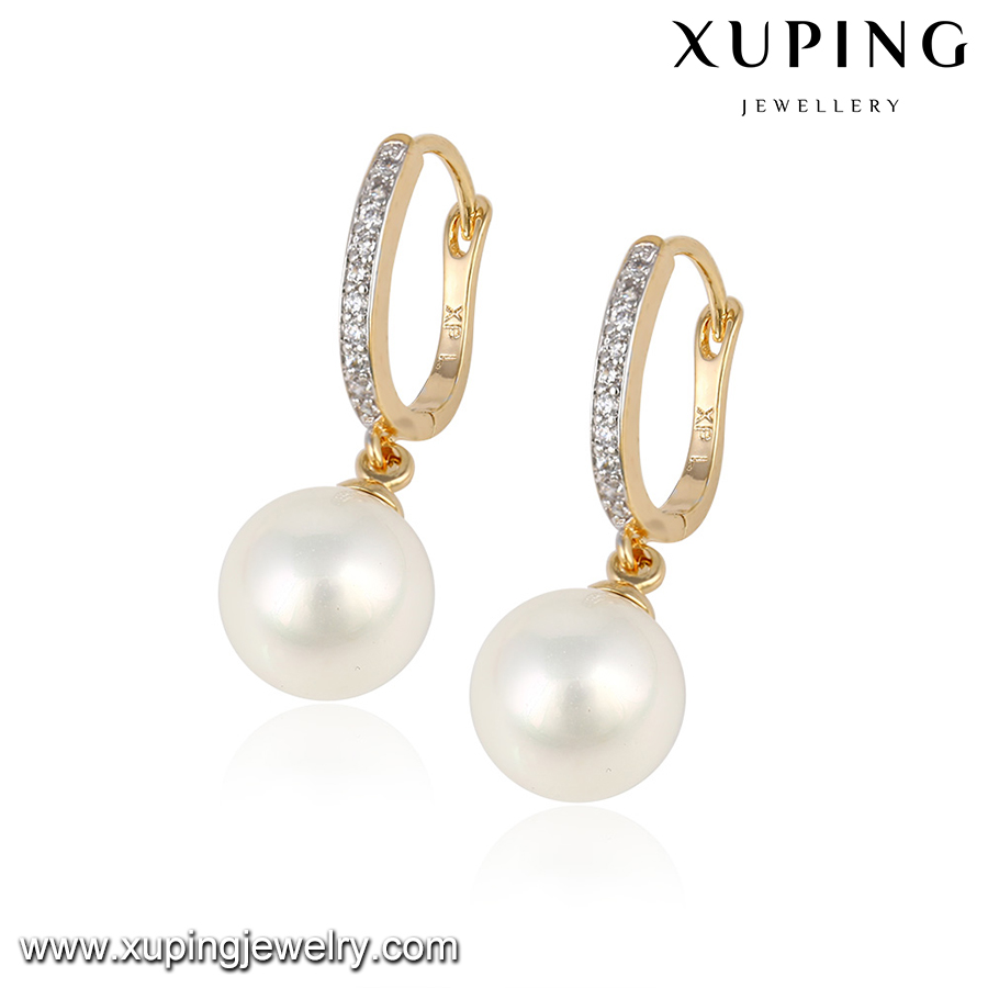 93203-xuping banhado a ouro moda jóias brincos pérola do taiti