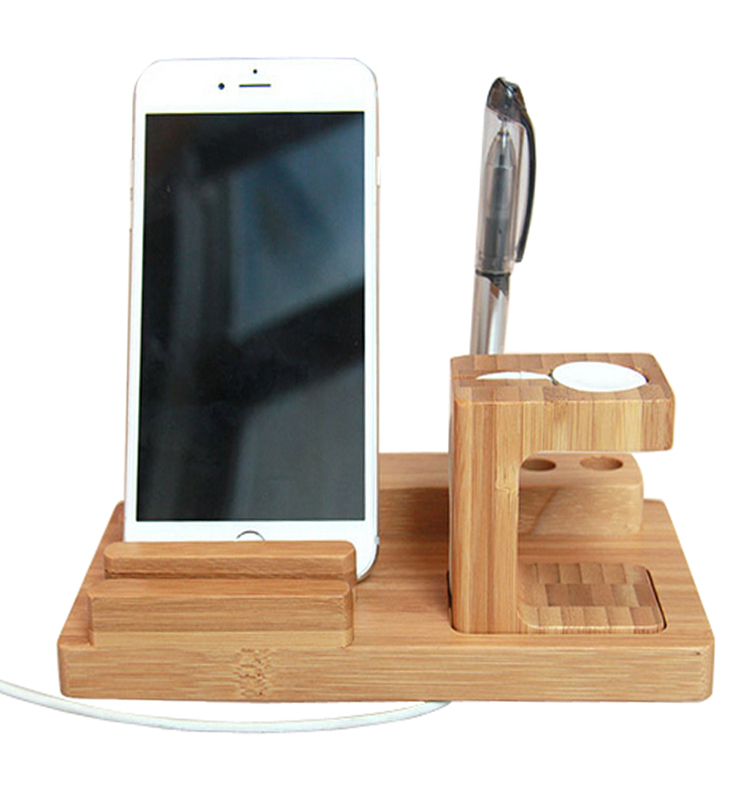Wood Charge Dock Holder for Apple Watch , Docking Station Cradle Bracket for iPod iPhone iPad and Other Phones Tablets