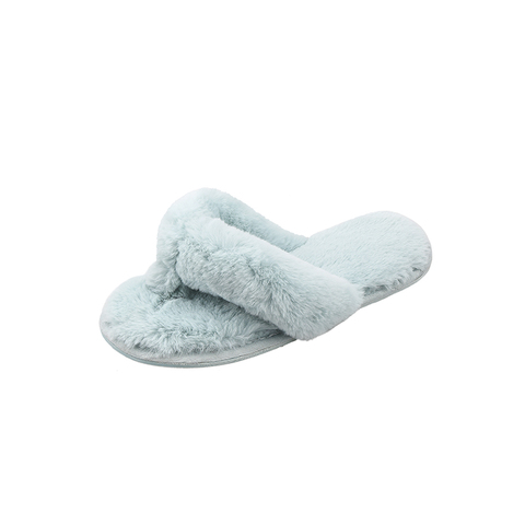 wholesale faux rabbit fur multicolor flip flops home slipper