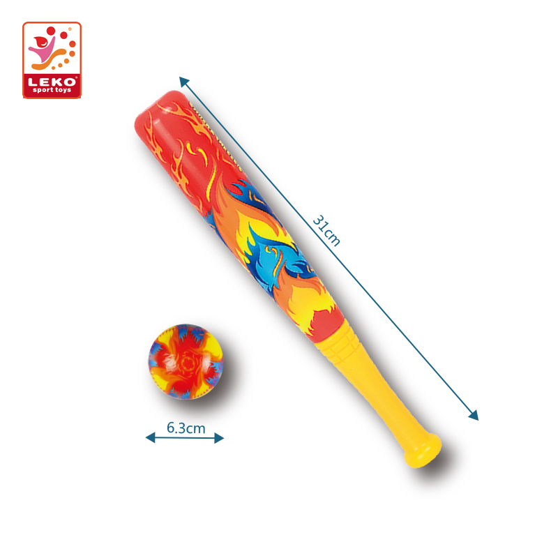 Заказной логотип теплопередача печать PU пена игрушка бейсбольная Летучая мышь с шариками