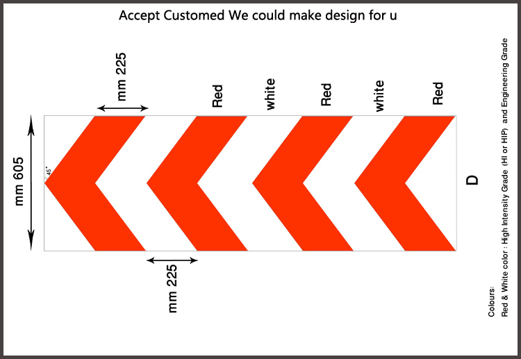 Acrylic Reflective Arrow Signs for Outdoor Traffic Safety