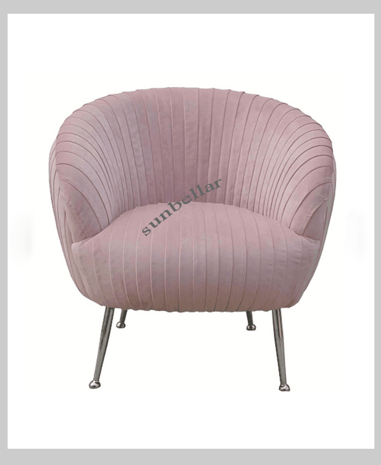 luxury velvet chair gold legs fashion wrinkle fabric leisure chair sofa modern design home furniture