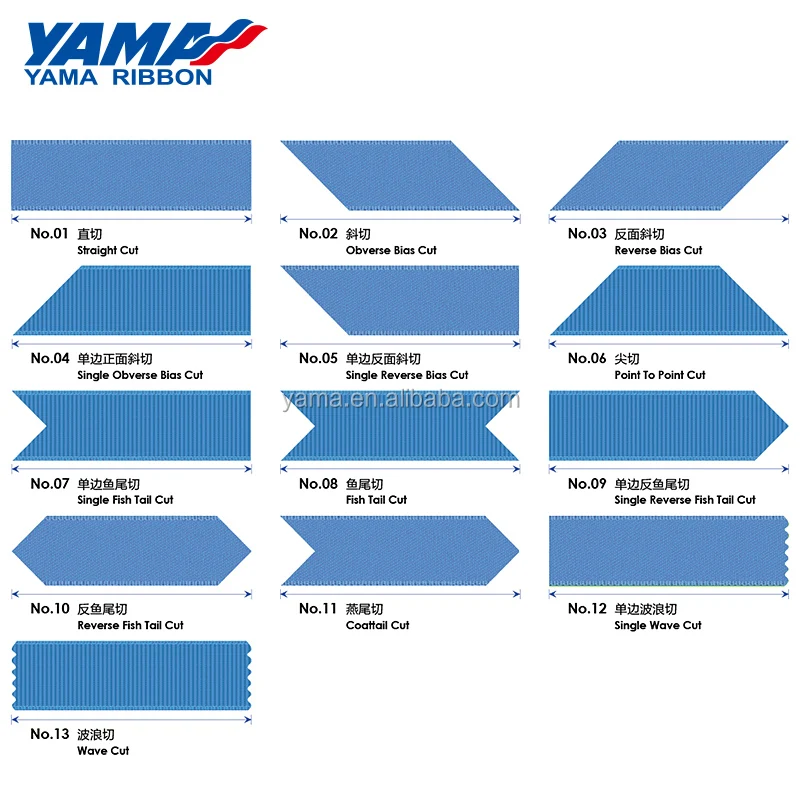 YAMA Factory Professio<i></i>nal Customized Sizes Printed Satin Grosgrain Trimmed Ribbon Cutting