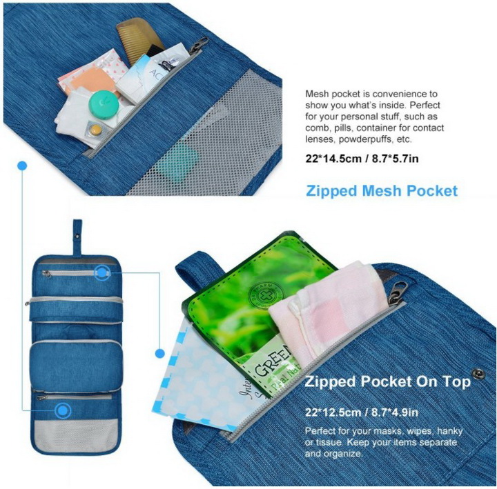 Kit da toilette da viaggio resistente all'acqua con borsa trasparente approvata dalla TSA