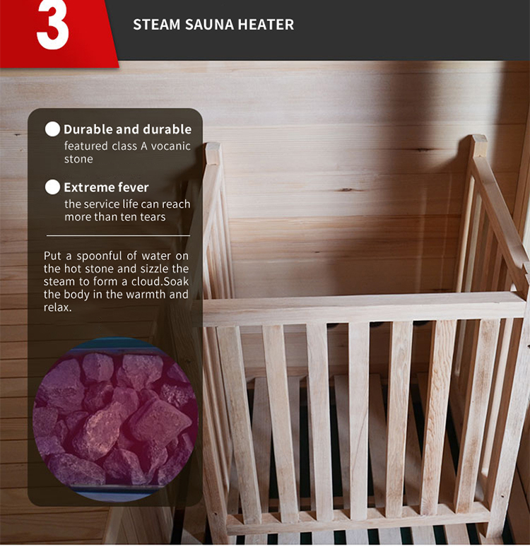 Outdoor hemlock steam sauna room