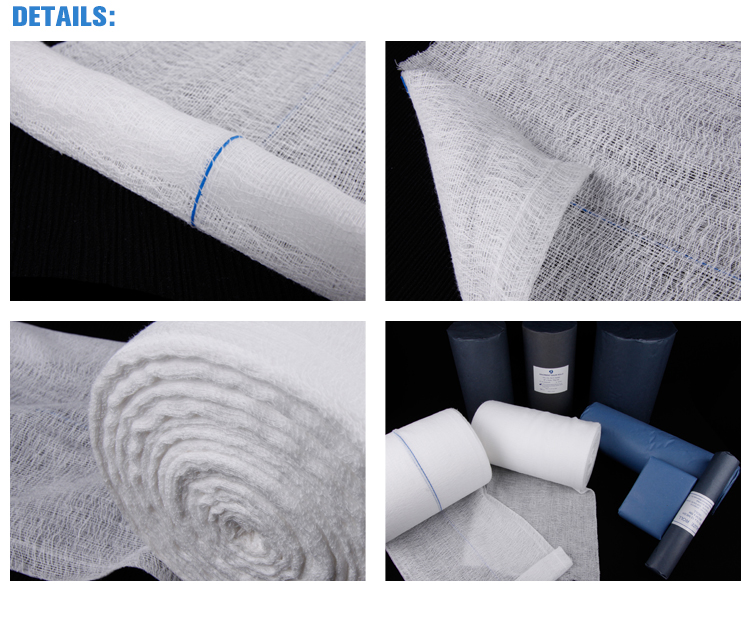 医学の外科90cm x 100mの綿のガーゼ ロール包帯
