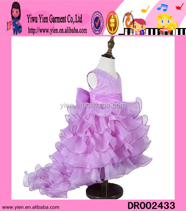 Фиолетовый нерегулярные 2016 детское платье Лидер продаж 2016 детское платье