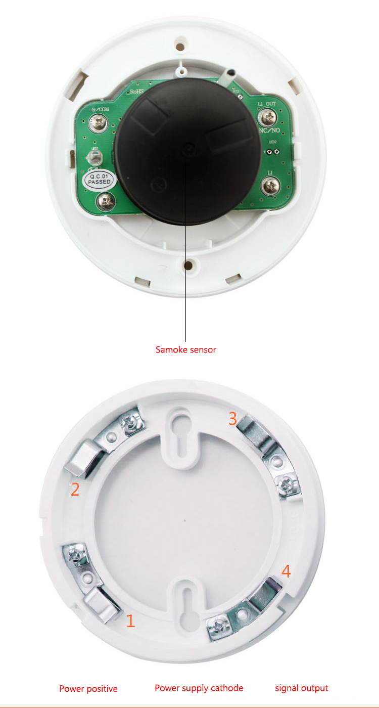 Conventional 2 Wired Network Combined Smoke And Heat Detector