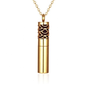 New design essential oil bottle pendant fragrance oils diffuser locket stainless steel aromatherapy necklace