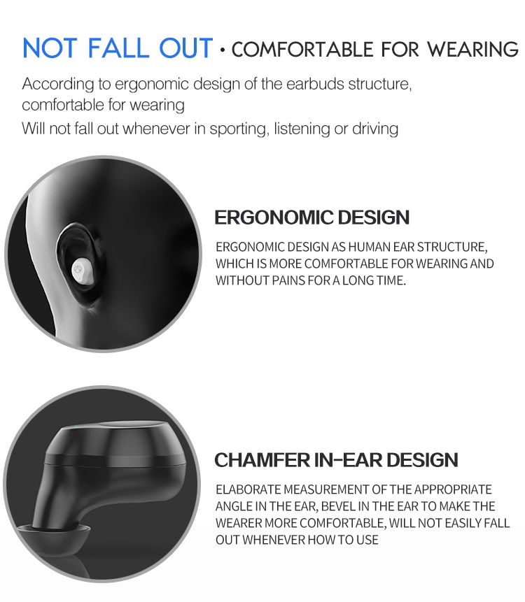 TWS X10 Wireless in-ear Headset Headphones true stereo dual master earphones