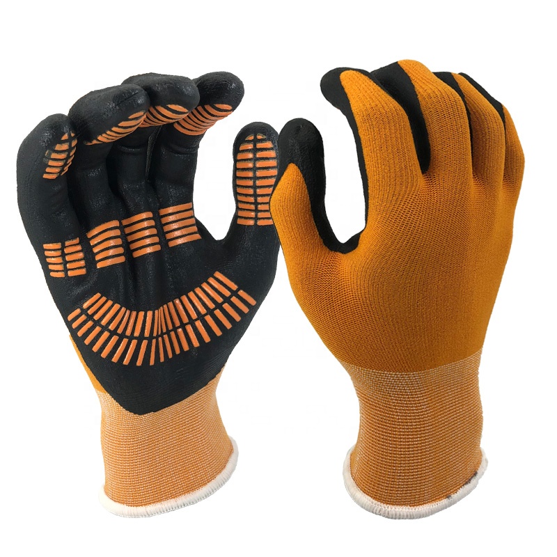 12 Pairs Nylon PVC Ox Tendon Gloves Protective Labour Safety Work Fishing Orange
