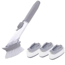 silicone handle kitchen soap dispensing dish cleaning brush