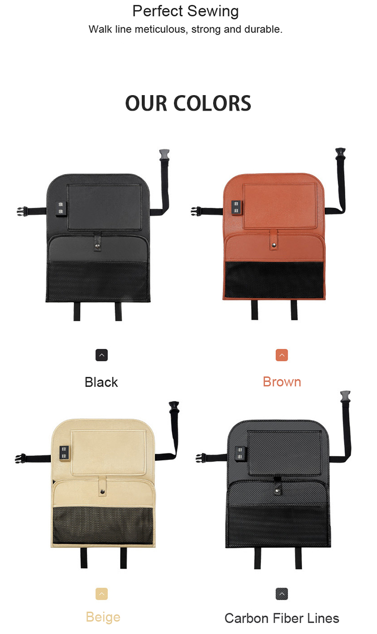 SN-Y-062 car backseat Tablet 4 USB Charger Storage pocket Foldable Laptop Holder Tray car Seat back Organizer