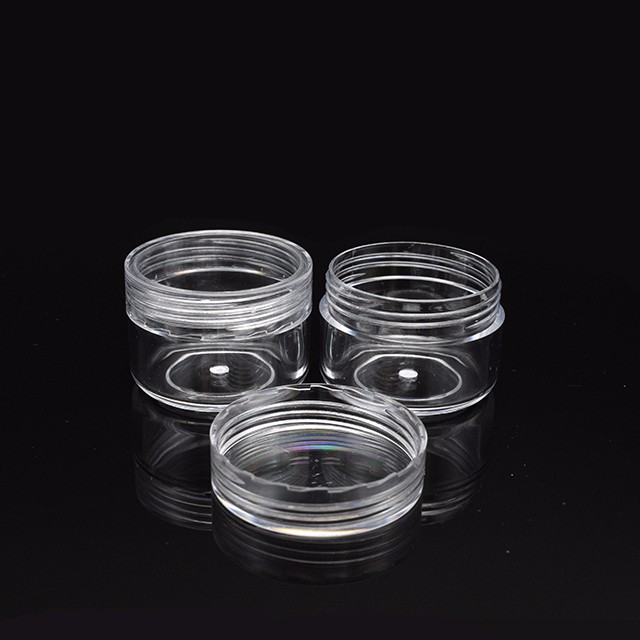 高品质2.5毫升3ml 5ml 20毫升10毫升圆形透明ps小型化妆品罐2.