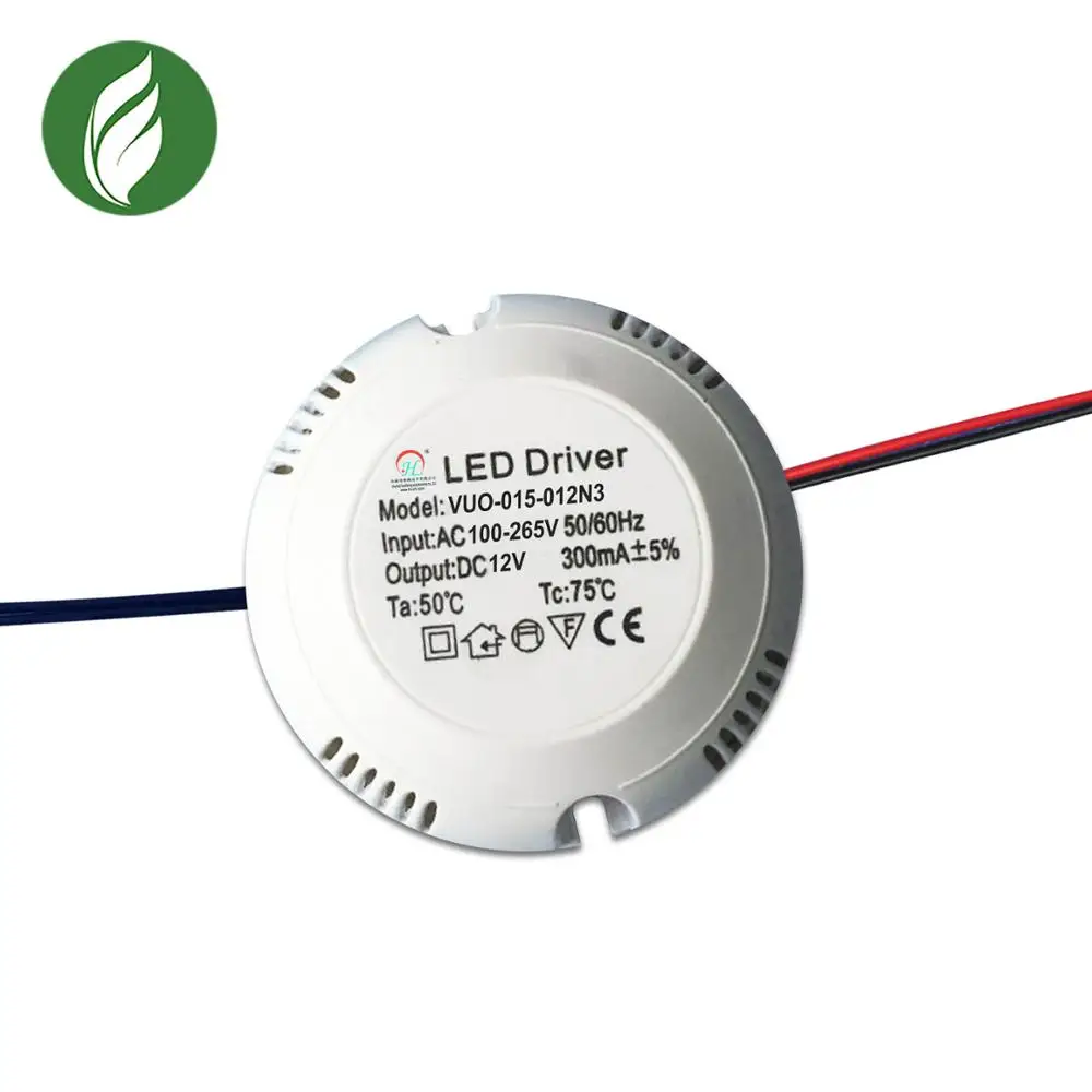 Блок питания постоянного напряжения круглой формы 15 Вт 12 В, светодиодный трансферный драйвер