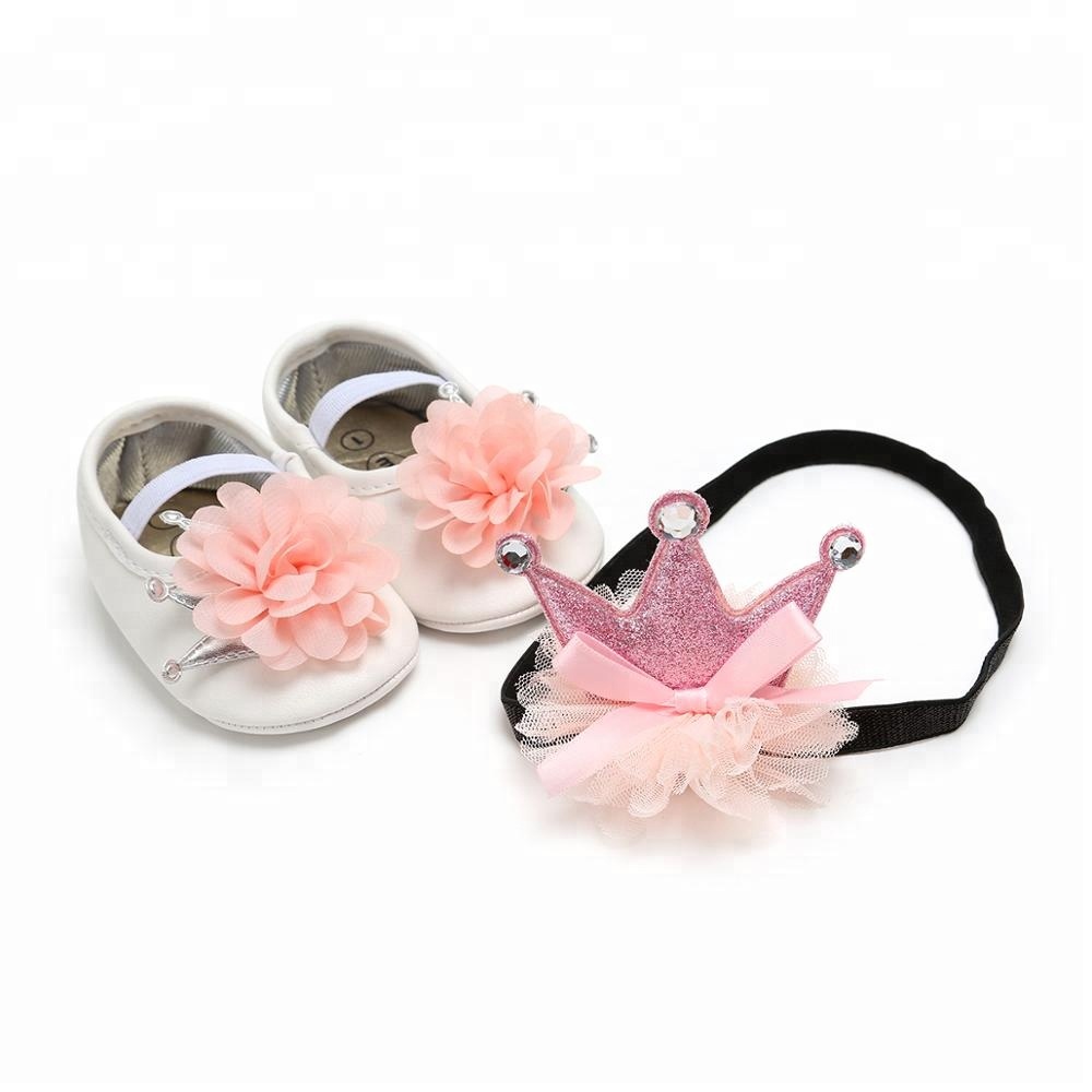 Цветочная корона, набор колец для волос с мягкой подошвой, детская обувь для девочек