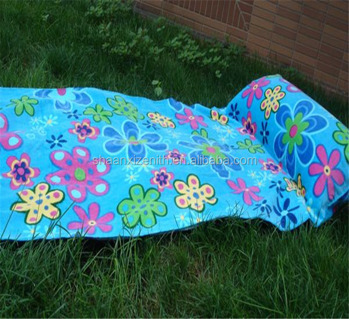 Recycled Cotton Premium Custom Print Beach Towel With Inflatable