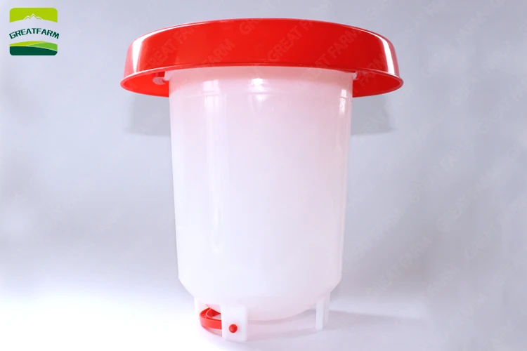 GREAT FARM plastic chicken water bucket, poultry drinking bucket for sale Various types of chicken drinking buckets