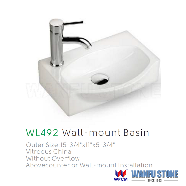 Small Size Wall Mounted Corner Wash Hand Sink Brackets With Mid Edge For Child WL-492