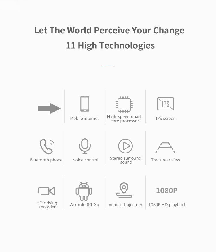 Android Car Radio 8.1Go System 9 inch Car Player GPS navigation With WIFI Bluetooth