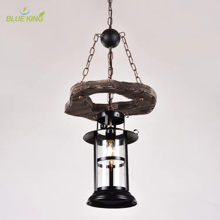 single head loft euprope italian glass wooden chandelier and pendant lights industrial