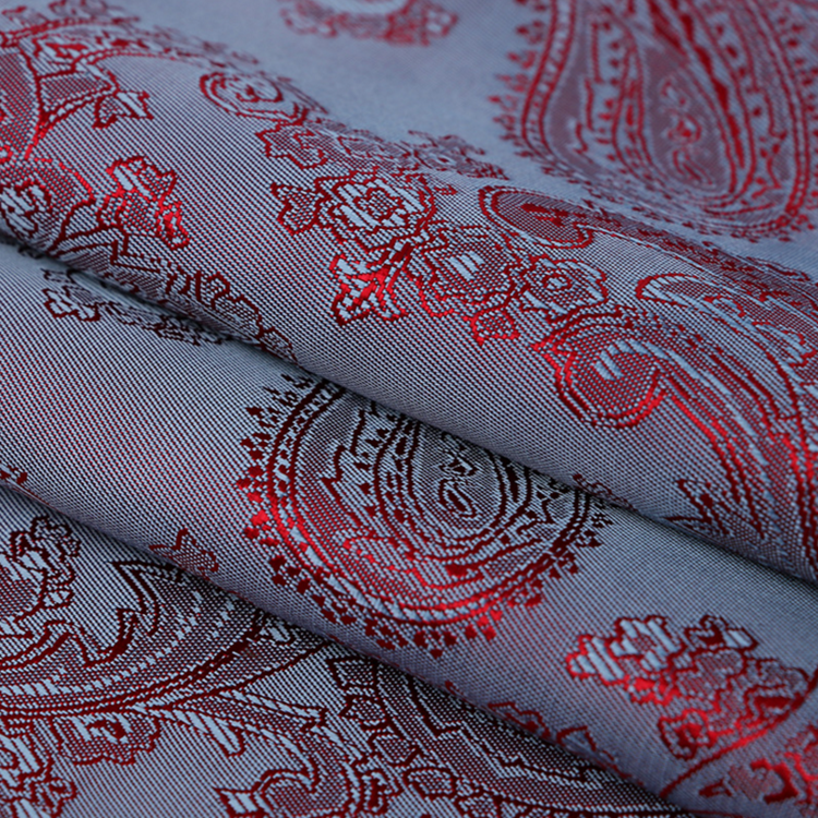 Двухцветная жаккардовая саржевая подкладка пейсли 100% T, низкая цена, в наличии, ткань с бантом