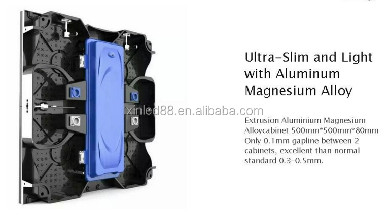 High brightness 500*500mm 500*1000mm die casting aluminum indoor outdoor p3.91 p4.81 video hd wall led screen display
