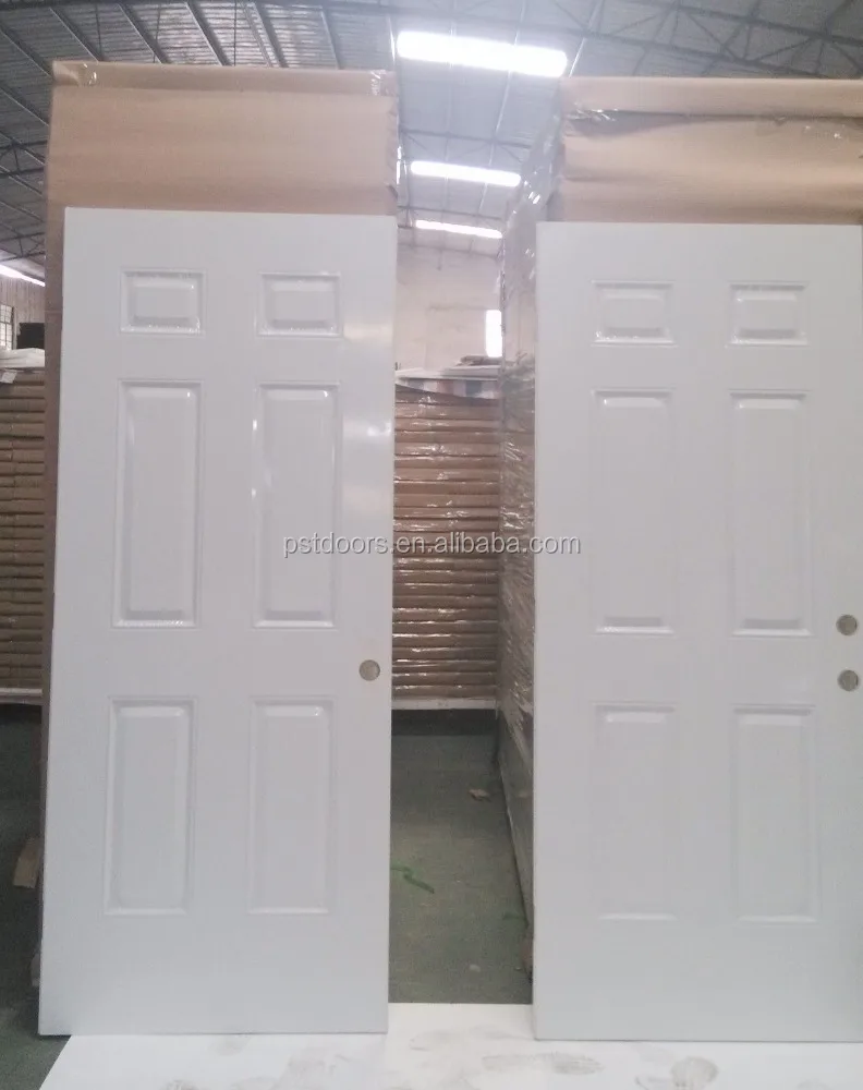 6 panel beyaz astar çelik giriş kapısı, amerikan çelik kapı