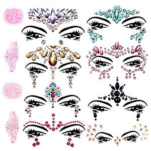Mermaid Rhinestone Tattoo Face Jewels Glitter Bindi Crystals Rainbow Tears Face Gems Stickers Fit for Festival Party