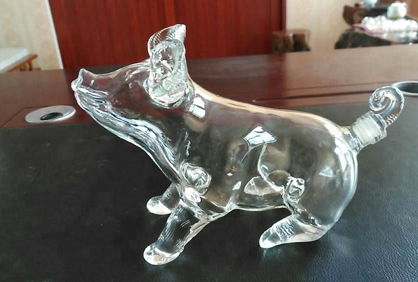 1000ml Handmade Borosilicate Glass Whiskey Bottle - Fish Shaped Decanter