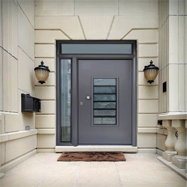 Außen eingang dünne aluminium metall streifen holz front tür