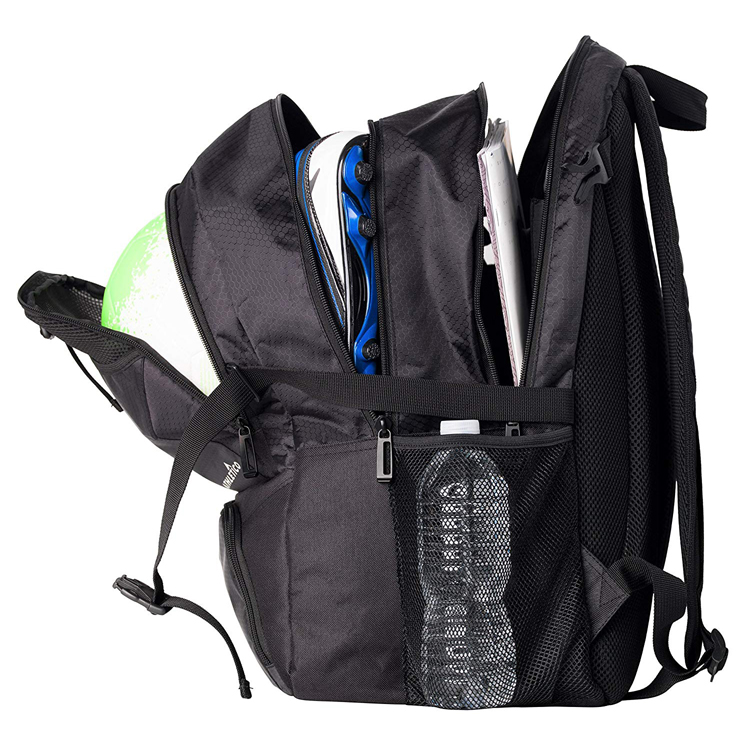 حقيبة ظهر خفيفة الوزن لكرة القدم وكرة السلة وكرة القدم مع مقصورة كروية بما في ذلك تصميم حامل الكرة المبطنة