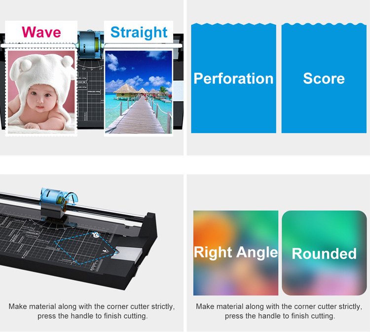 TM-20 5 IN 1 A3 Paper Trimmer Cutter A4 Hand Operated Wave Corner Round Cutting Machine A5 Manual Paper Cutter