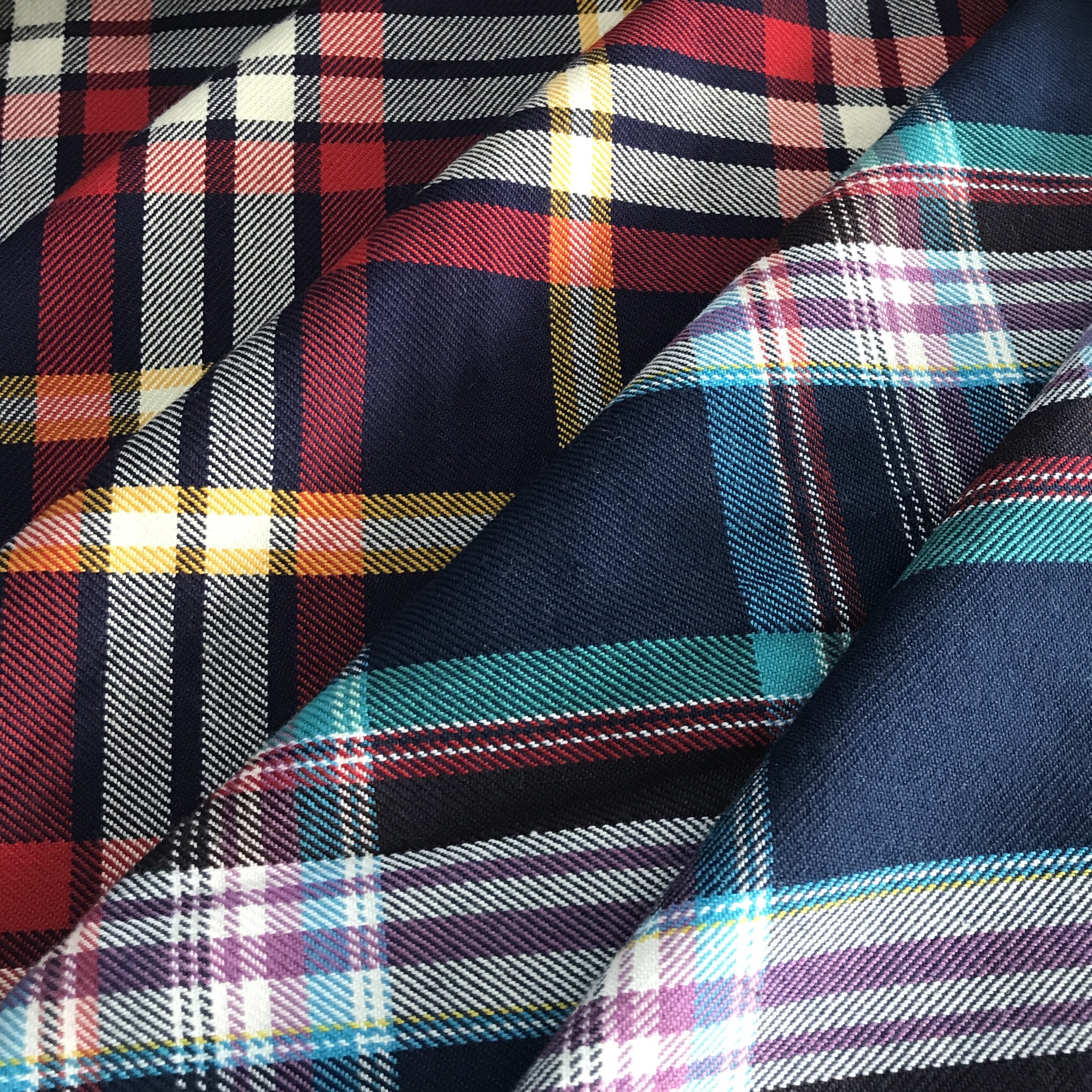 28 Red Tartan Poly Viscose Fabric 150cm Col